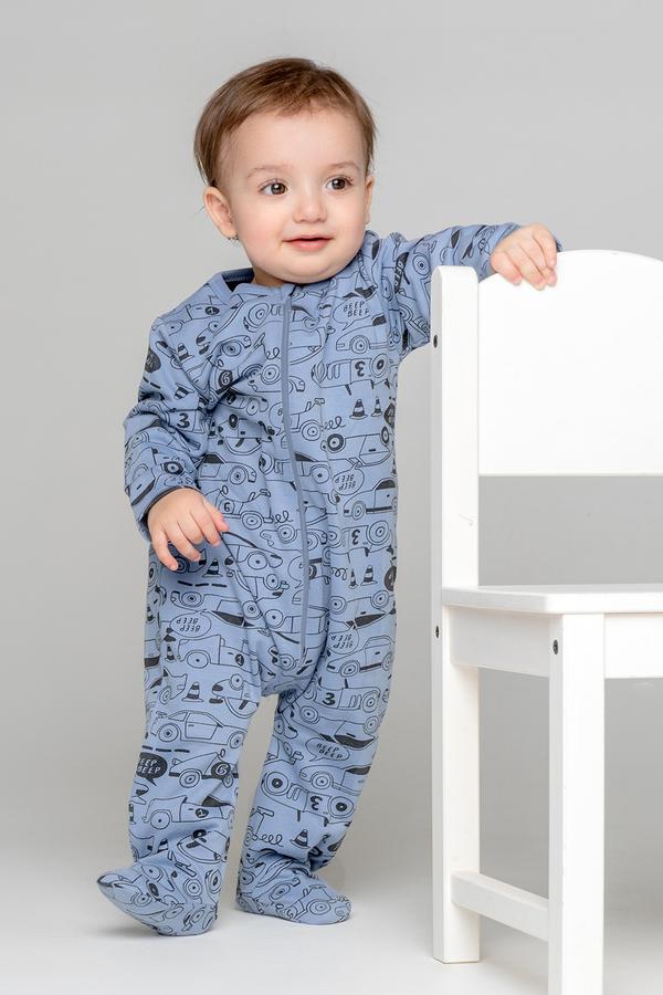 Комбинезон для новорожденных из тонконого футера с начесом К 6192