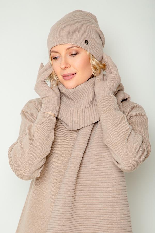 Шапка вязаная из полушерстяной пряжи ЕВ 207/22ш