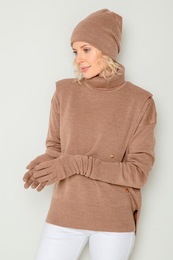 Шапка вязаная из полушерстяной пряжи ЕВ 207/22ш