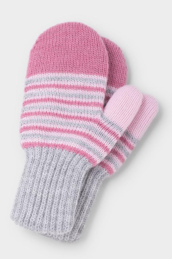 Двойные полосатые варежки КВ 10009/ш